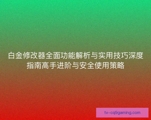 白金修改器全面功能解析与实用技巧深度指南高手进阶与安全使用策略
